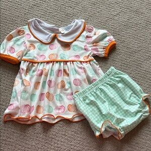 Abby & Evie pumpkin tunic & shorties